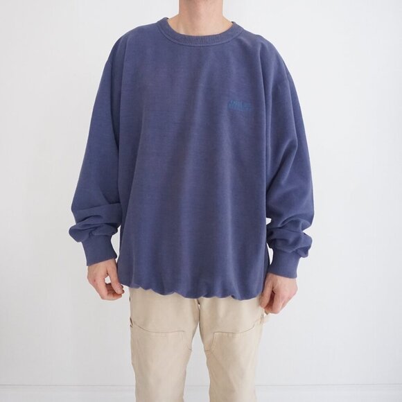 VTG Northern Elements Blue 100% Casual Soft Relaxed Cotton Crewneck Sweater L - Picture 1 of 10